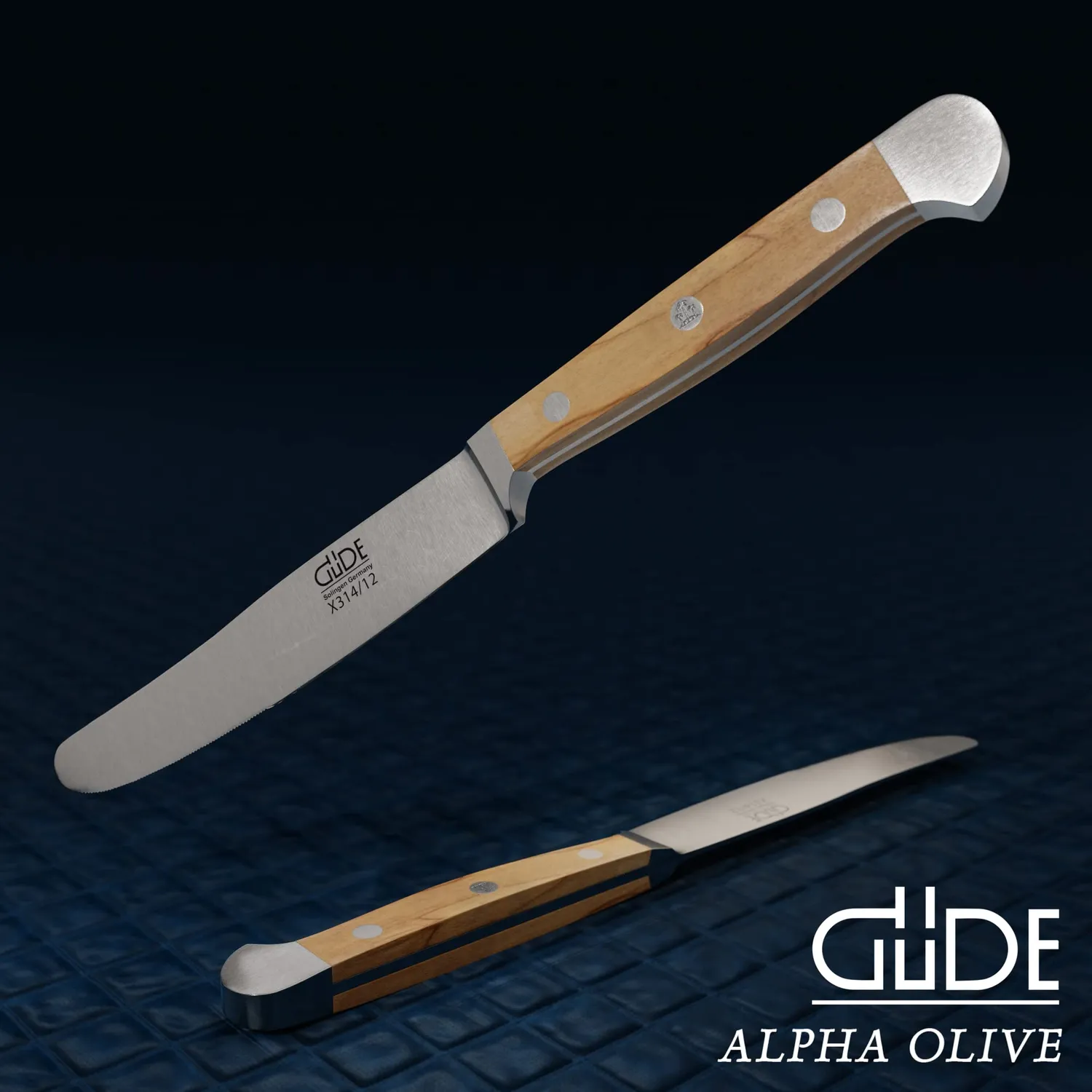 Güde Alpha Olive coltello tavola 12 cm legno ulivo