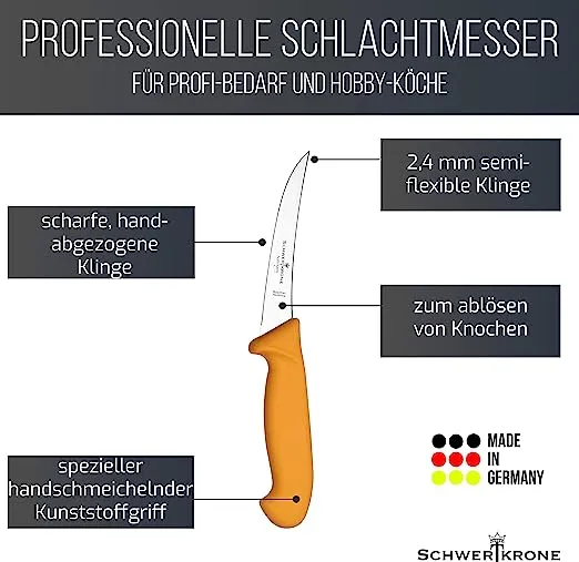 Schwertkrone Coltello Disosso 13 cm Semi-flessibile Giallo