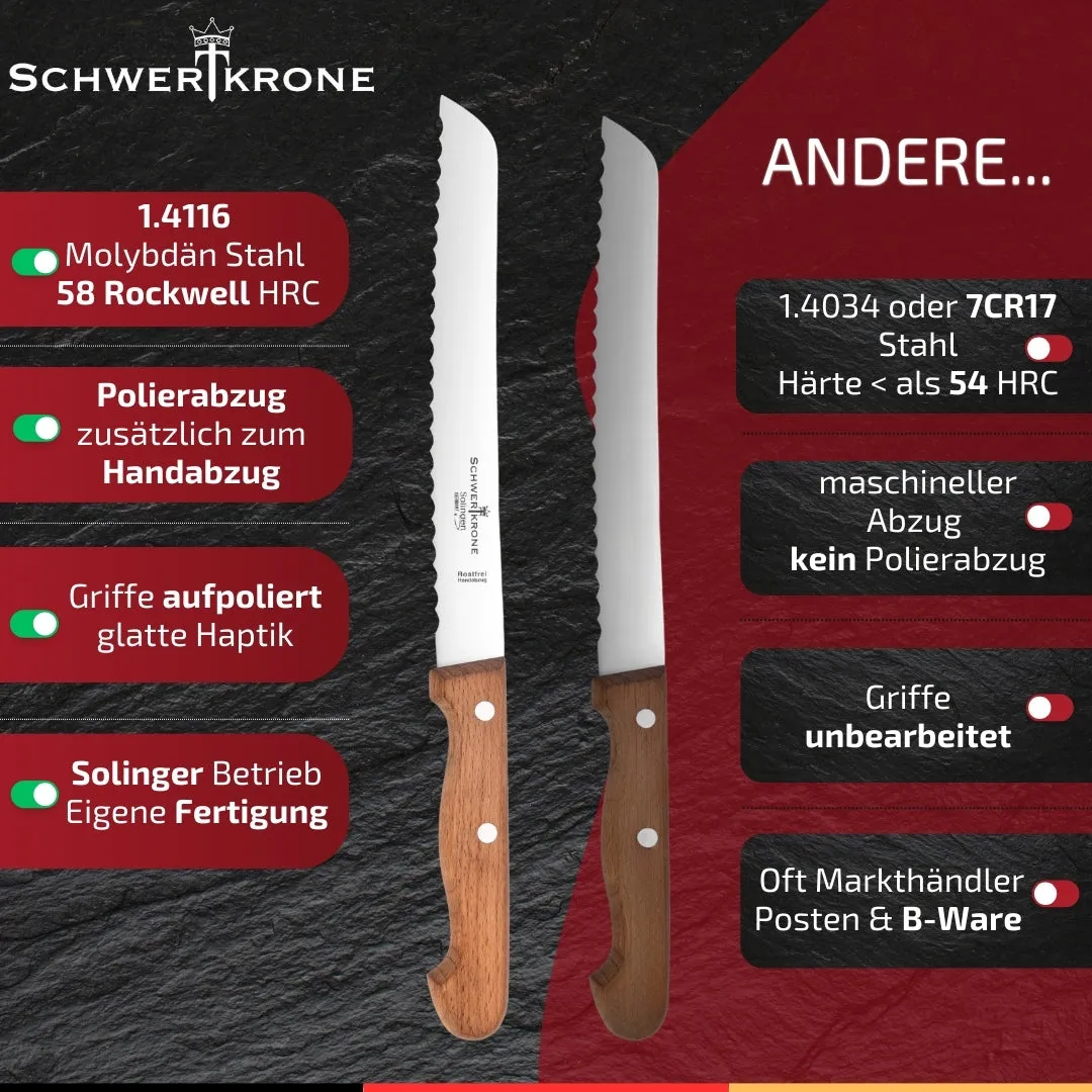 Schwertkrone Coltello da Pane Faggio 20 cm Seghettato