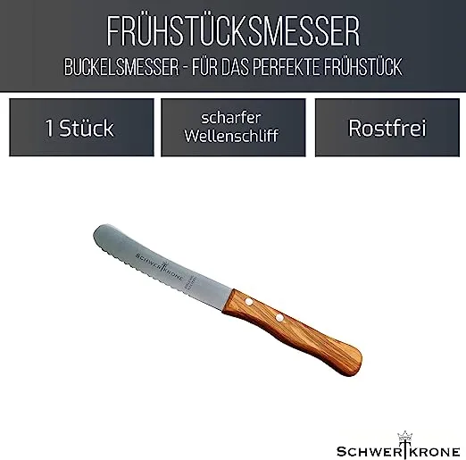 Schwertkrone Olive Classic Buckelsmesser coltello pane olivo ondulato