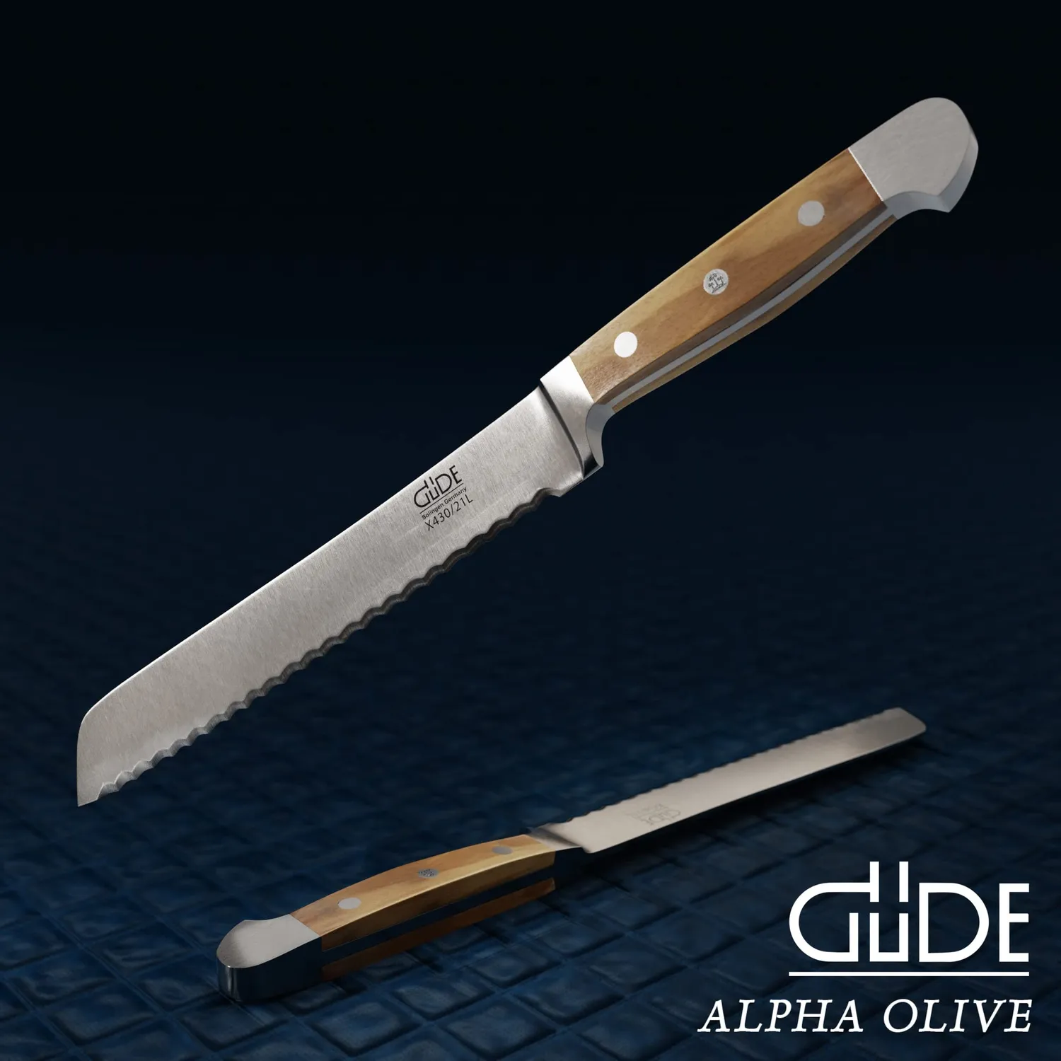 Güde Alpha Olive coltello pane 21 cm per mancini