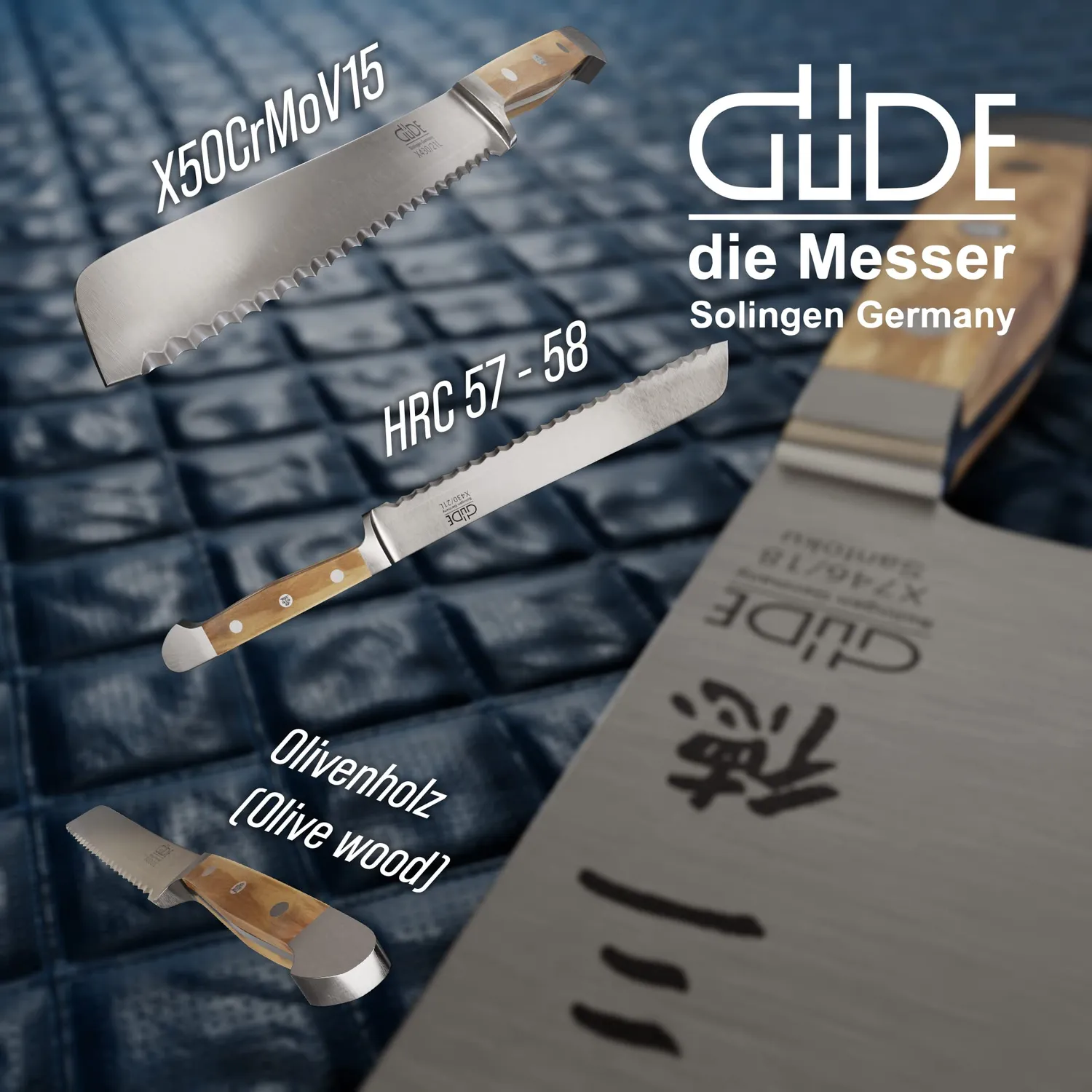 Güde Alpha Olive coltello pane 21 cm per mancini