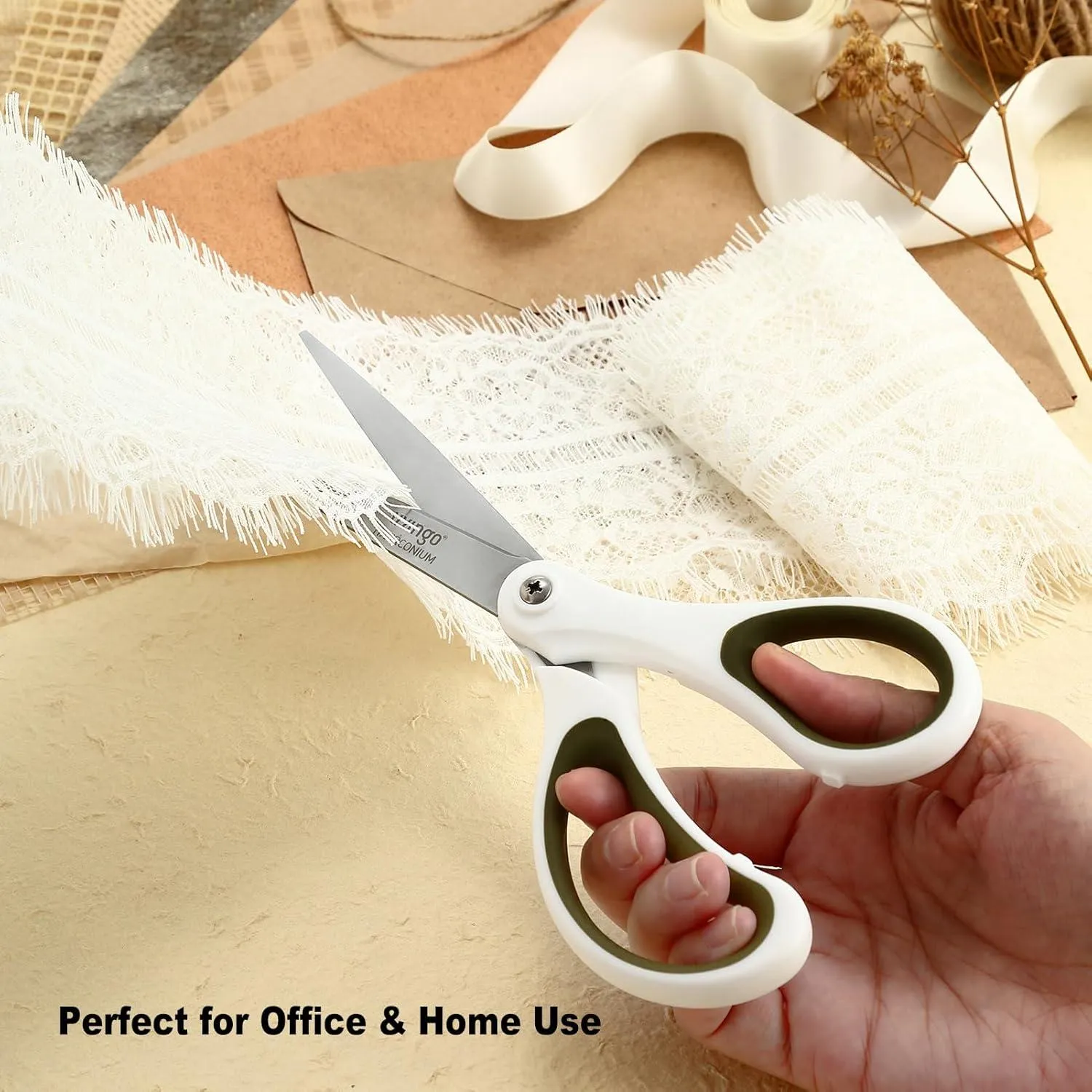 LIVINGO forbici multiuso 8” set 3 pezzi pastello titanio