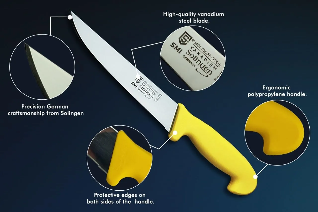 SMI Coltello Macellaio 7 Pollici Solingen Giallo