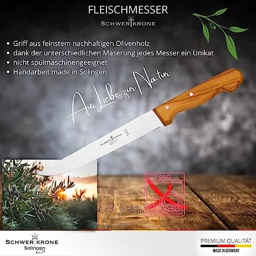 Schwertkrone Olive Classic MO70101 coltello carne 20 cm olivo
