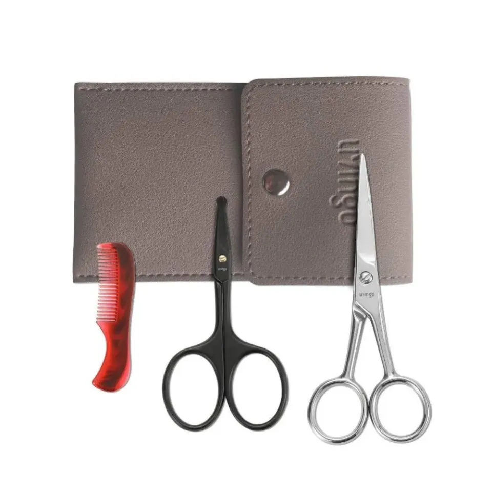 LIVINGO Kit Forbici Baffi Naso Pettine Nero