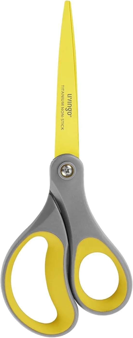 LIVINGO Forbici Ufficio 8" Antiaderenti 2 Pezzi Titanio