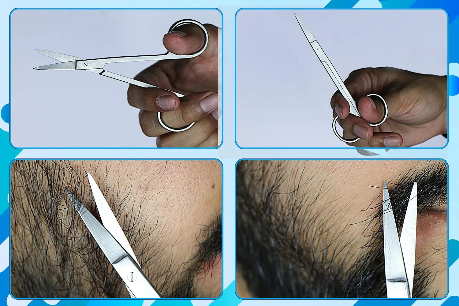 SMI Forbici Baffi e Barba 11,5 cm Acciaio con Custodia