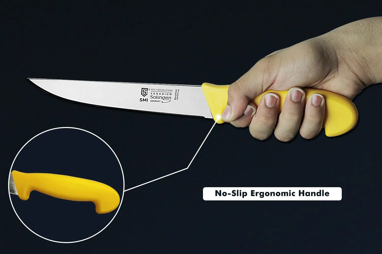 SMI Coltello Macellaio 7 Pollici Solingen Giallo