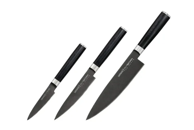 Samura Mo-V Stonewash SM-0220B Set 3 Coltelli Chef AUS-8