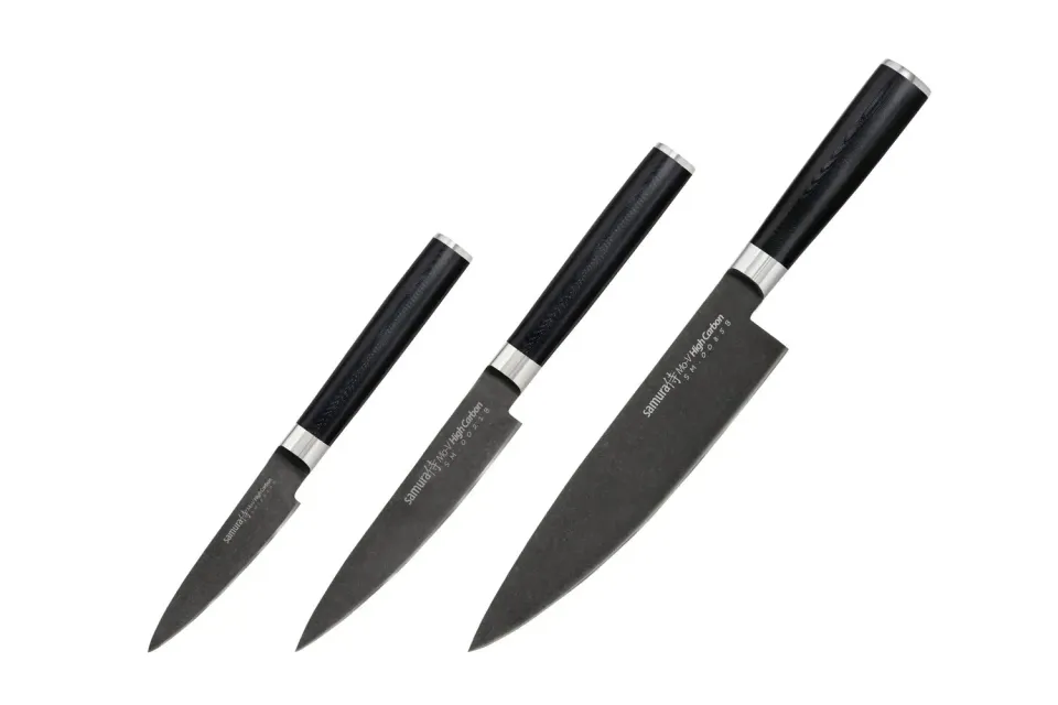 Samura Mo-V Stonewash SM-0220B Set 3 Coltelli Chef AUS-8