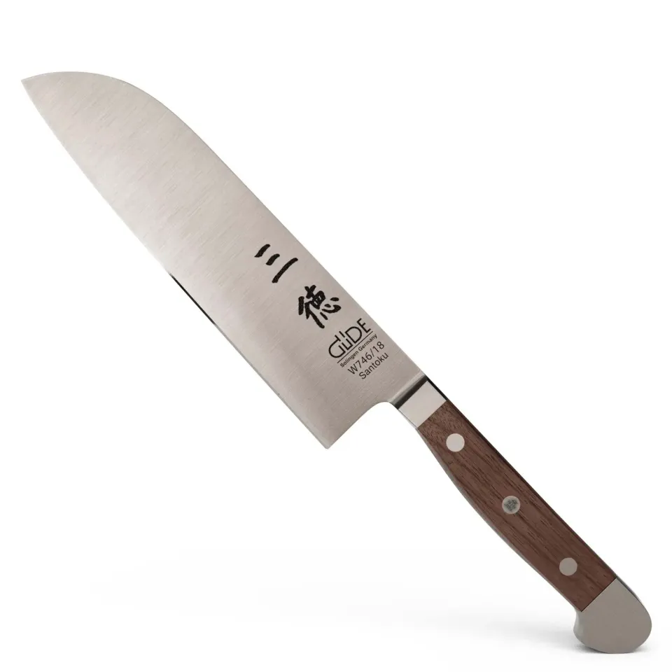 Güde Alpha Walnut coltello santoku 18 cm noce forgiato
