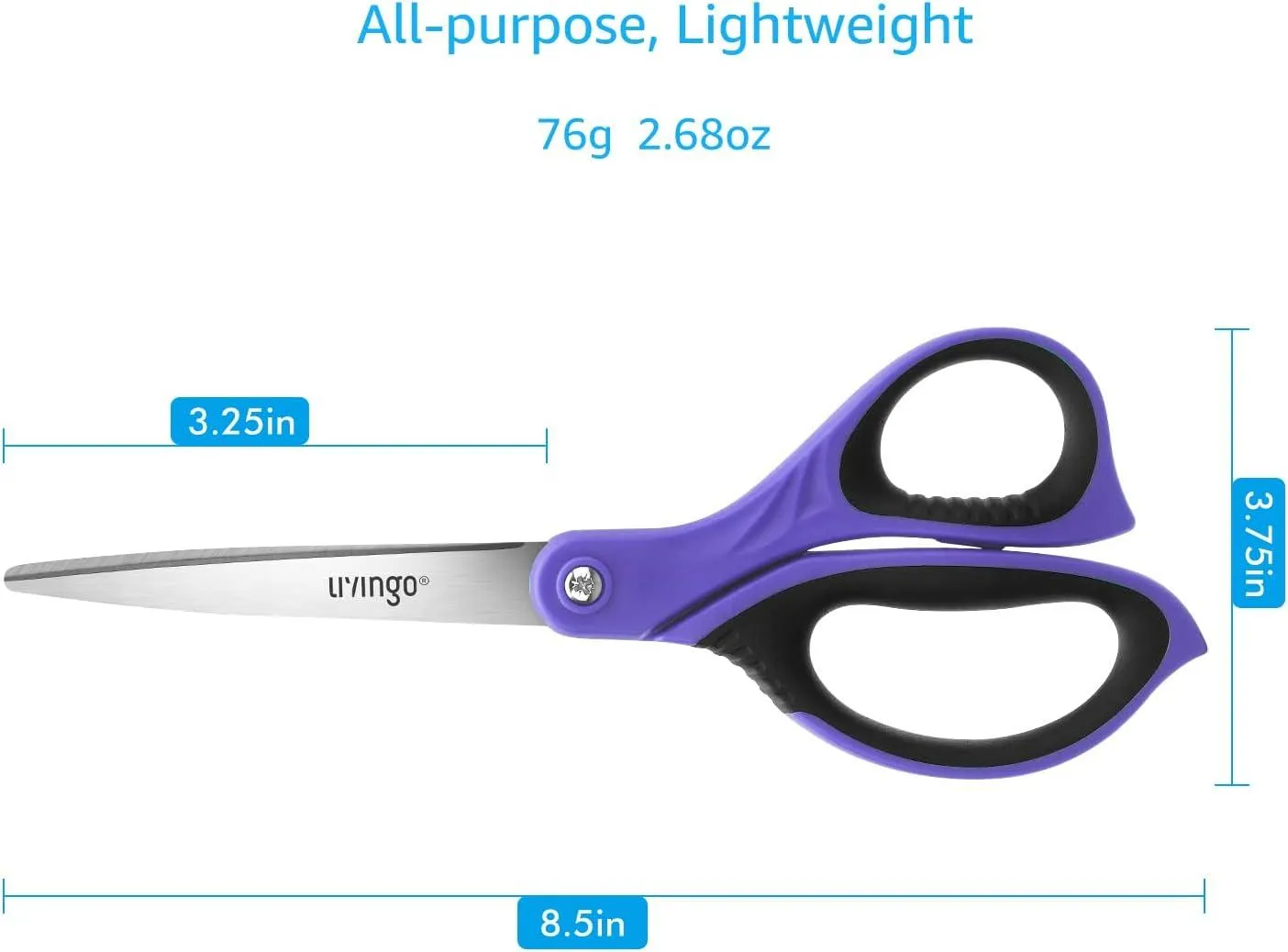 LIVINGO 8.5 Inch forbici multiuso 3 pezzi colorate