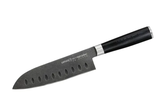 Samura Mo-V Stonewash SM-0094B santoku 180 mm alveolato