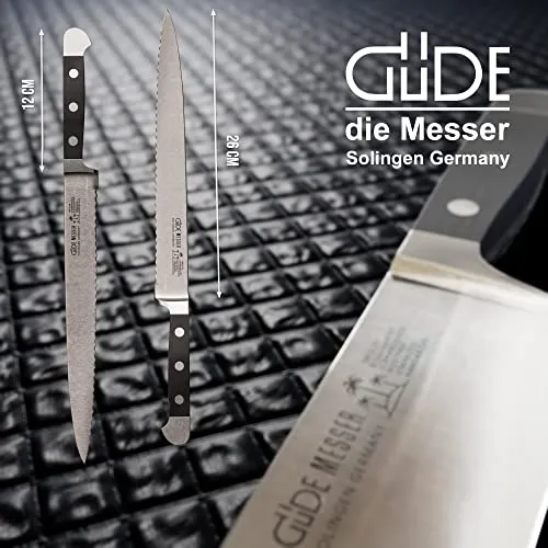 Güde Alpha coltello prosciutto 26 cm POM nero seghettato
