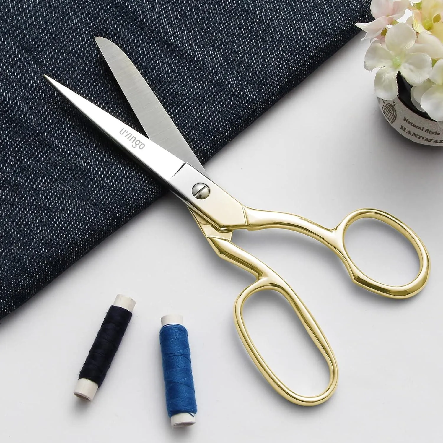 LIVINGO Forbici Sartoria Forgiate 8" Oro Tessuto