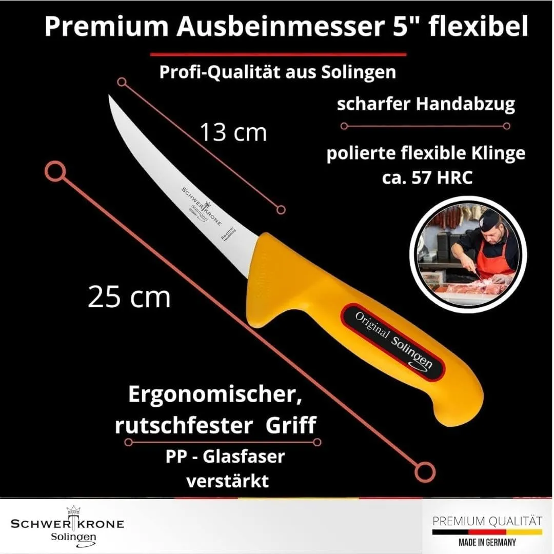 Schwertkrone Set 6 Coltelli da Macellaio Acciaio 1.4116