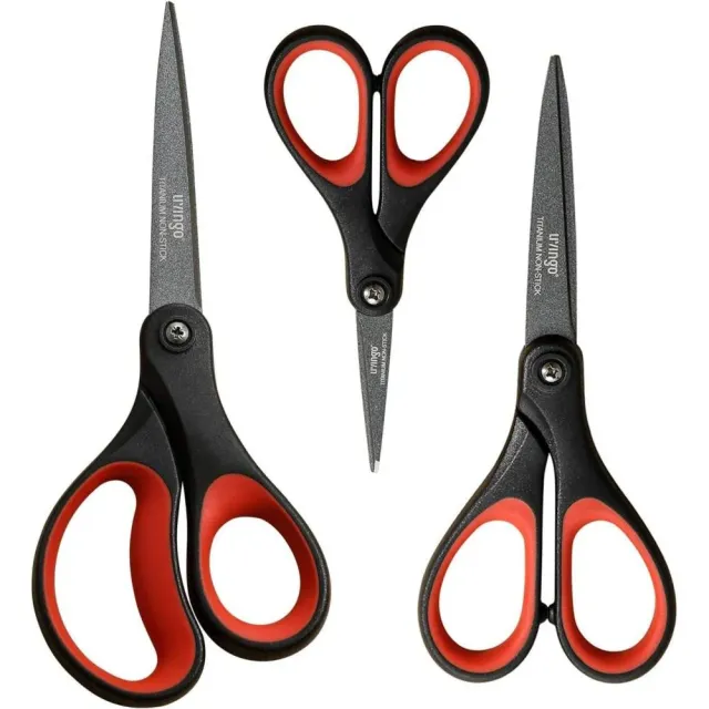 LIVINGO forbici multiuso 5” 7” 8” set 3 pezzi titanio