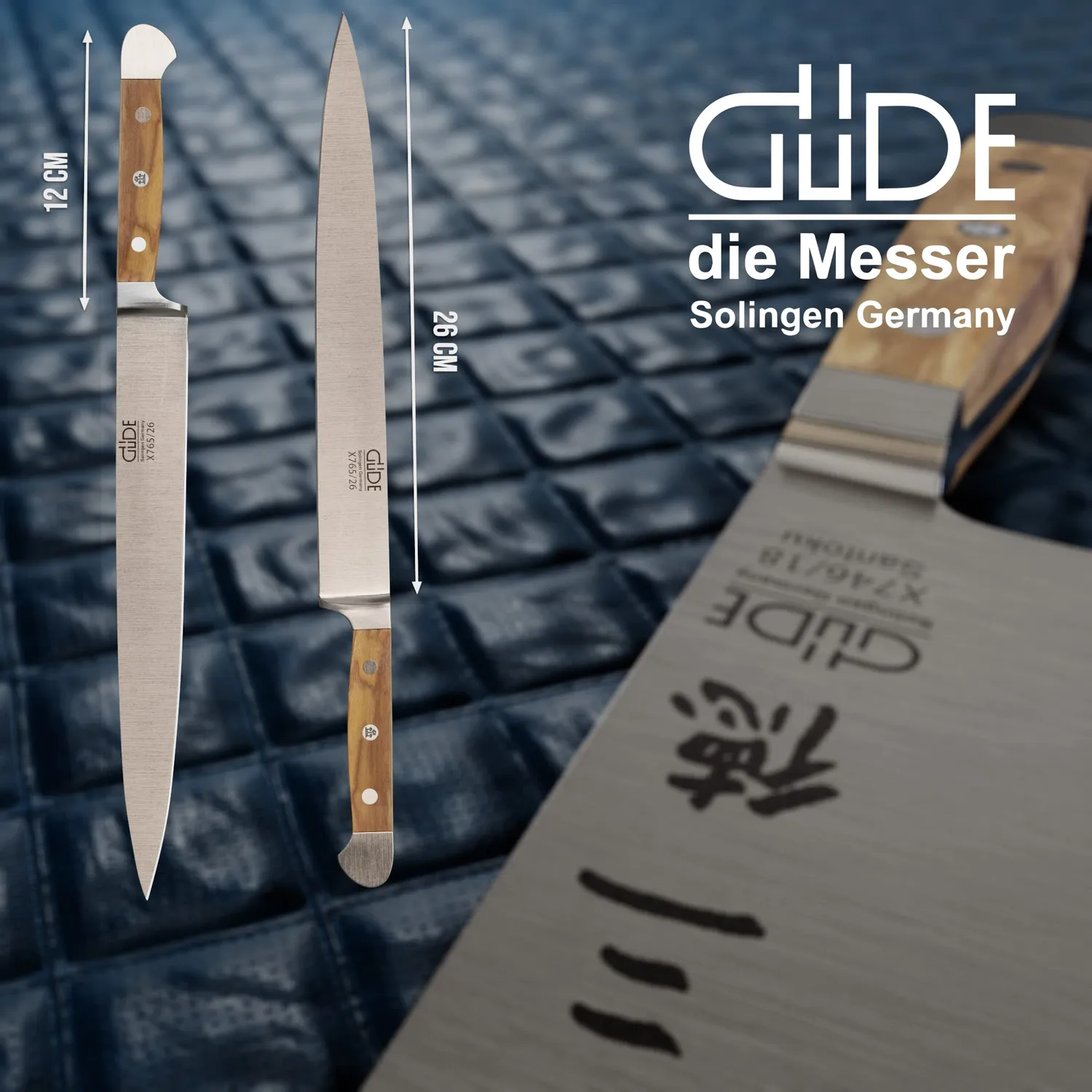 Güde Alpha-Olive coltello prosciutto 26 cm legno ulivo