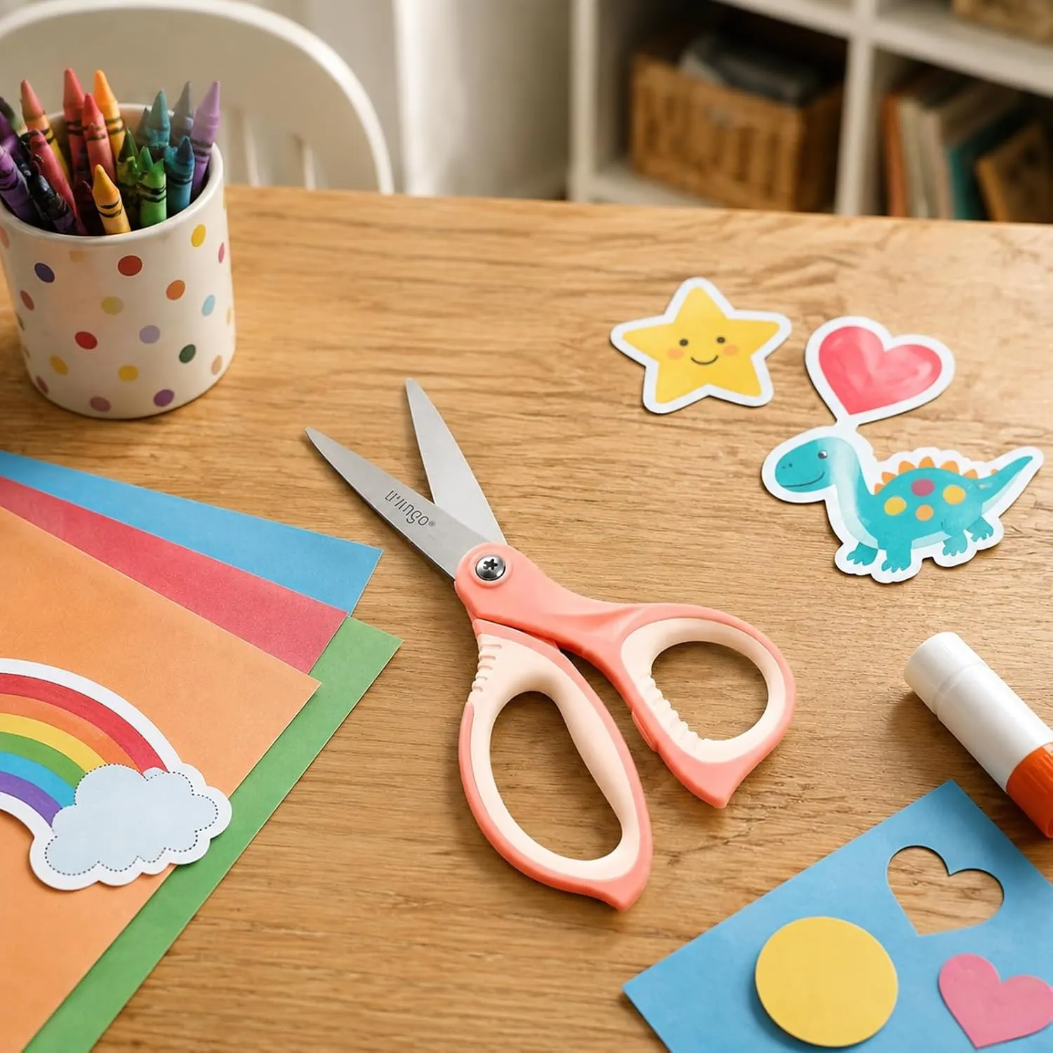 LIVINGO Forbici Bambini 6 Pollici Punta Appuntita Inox