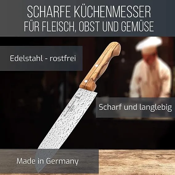 Schwertkrone Olive Classic Santoku 15 cm coltello manico olivo inox