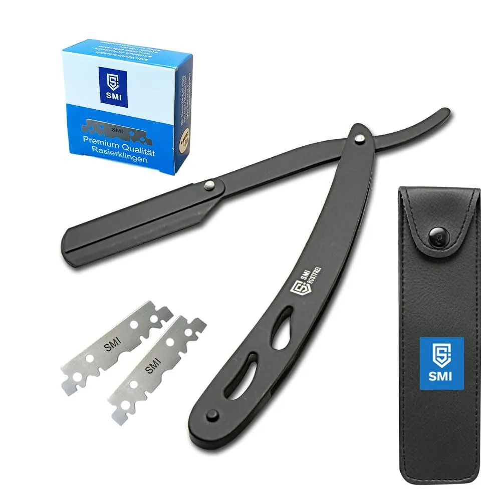 SMI Rasoio Mano Libera Nero con 100 Lame Inox