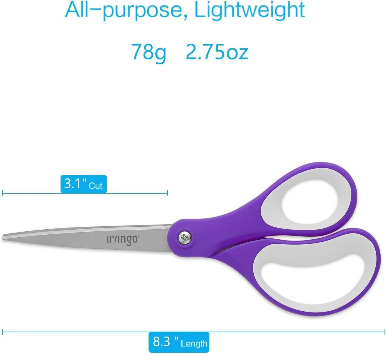 LIVINGO Forbici Ufficio 8" Multiuso Confezione 36 Pezzi