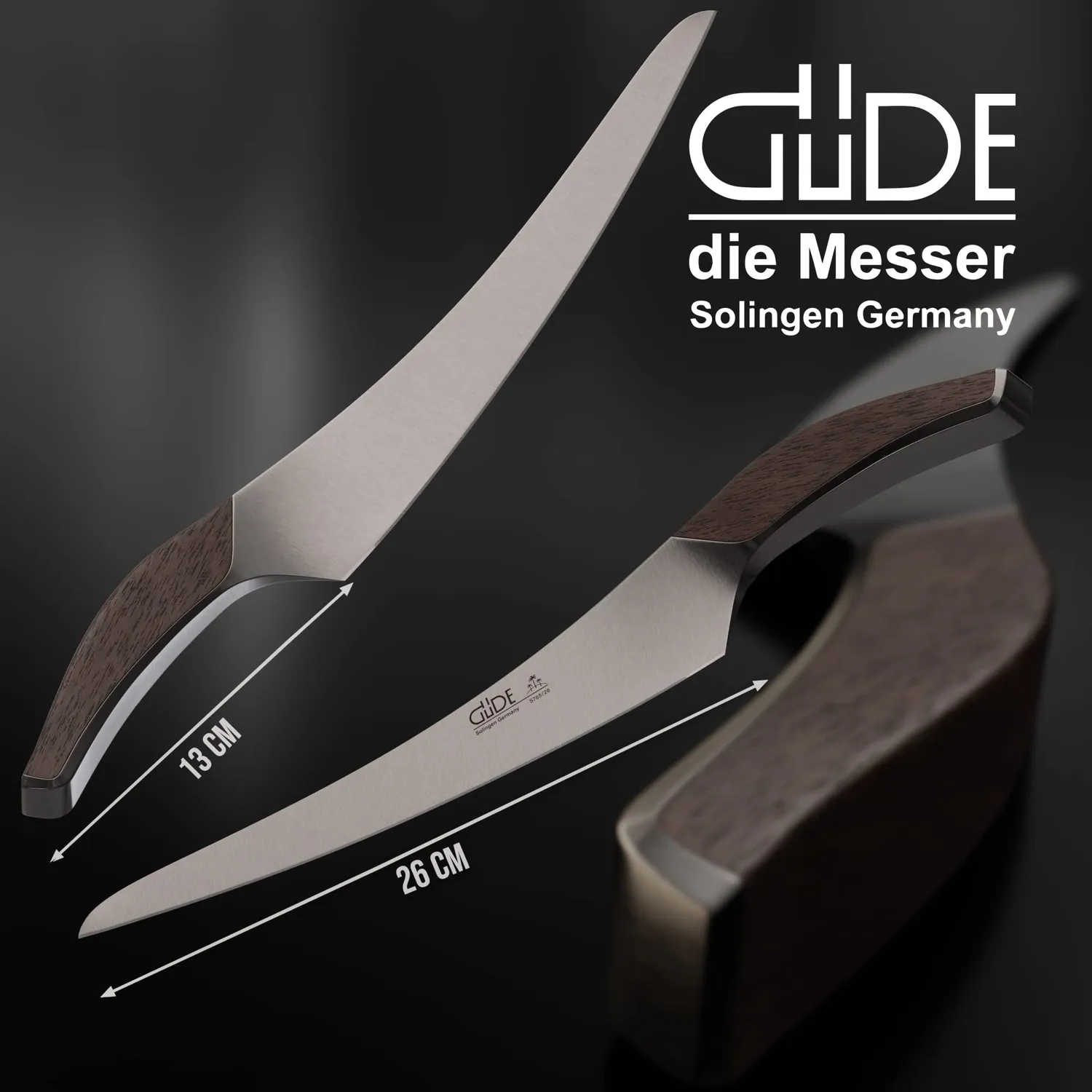 Güde Synchros coltello affettare 26 cm quercia affumicata
