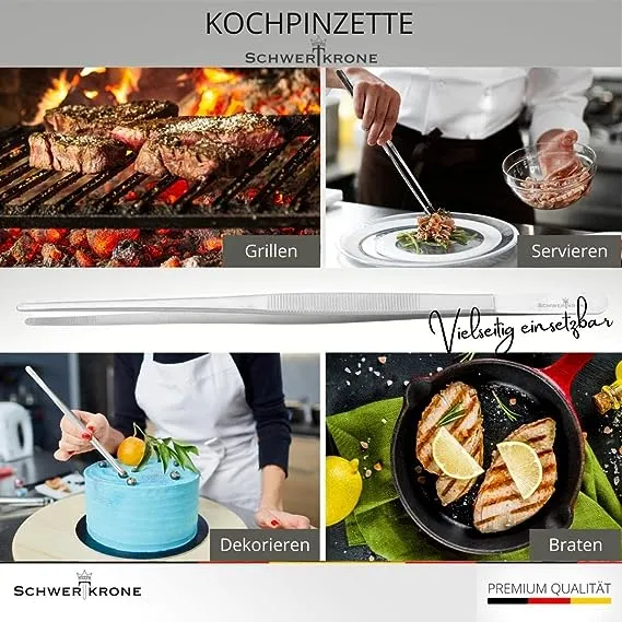 Schwertkrone Pinzetta Cucina 30 cm chef acciaio inox presa sicura