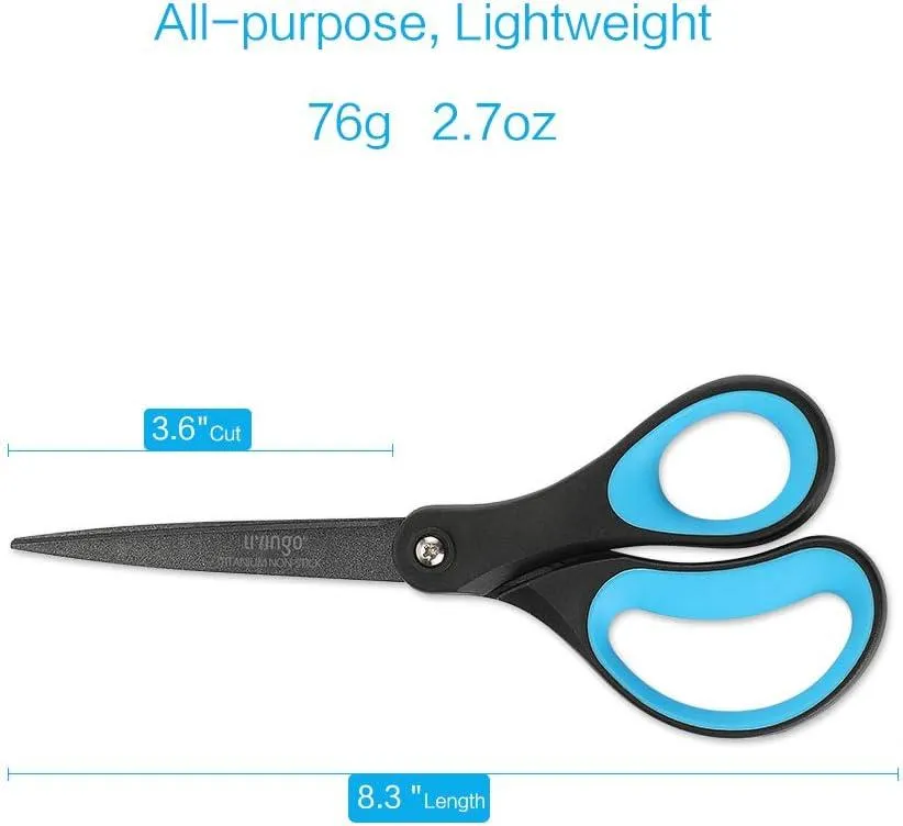 Livingo 8" forbici ufficio antiaderenti 2 pezzi blu