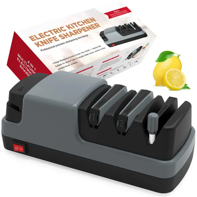 Yoorleay Affilacoltelli elettrico 4 in 1 lame forbici ceramica