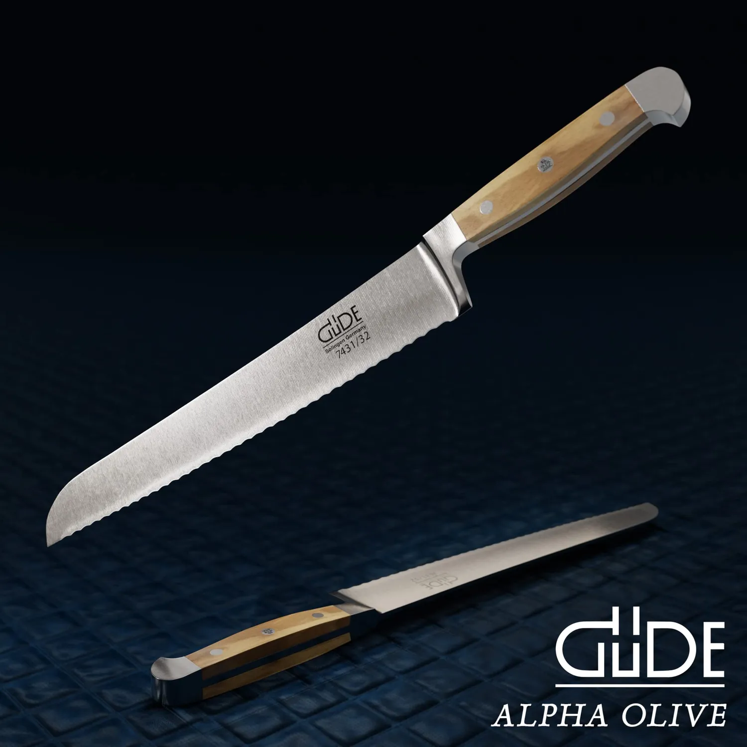 Güde Alpha Olive coltello pane 32 cm ulivo mancini