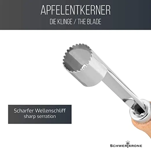 Schwertkrone Apfel-Set levatorsolo e pelapatate faggio