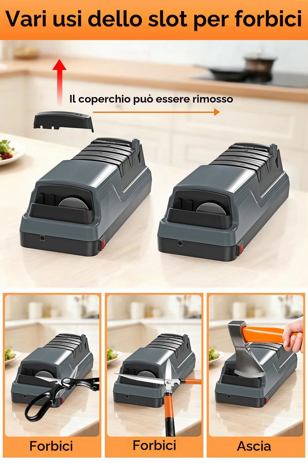 Yoorleay Affilacoltelli Elettrico 5 in 1 Forbici Ceramica