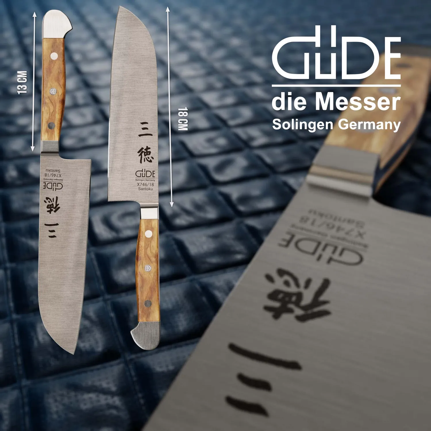 Güde Alpha Olive Santoku 18 cm coltello ulivo
