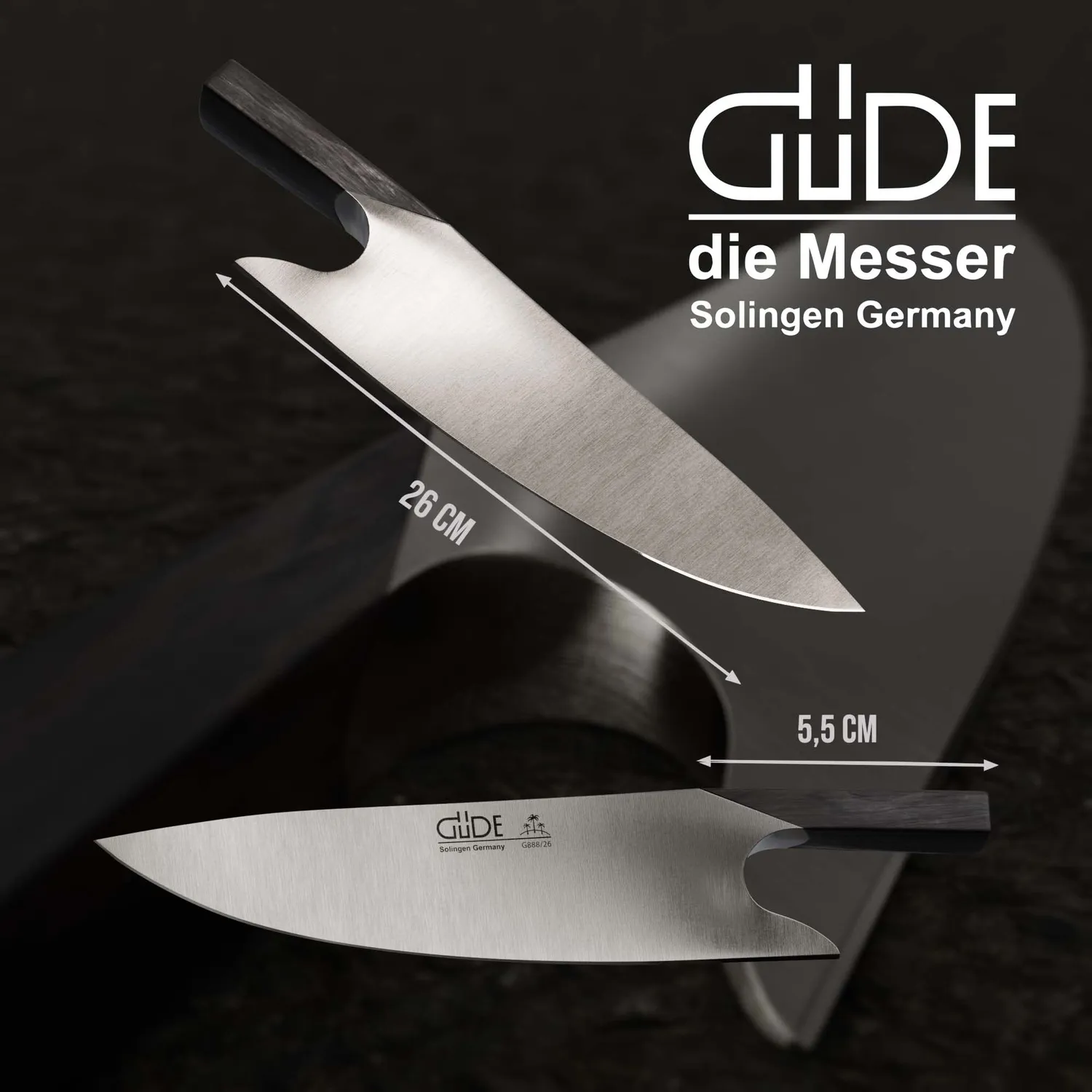 Güde The Knife coltello chef 26 cm granadilla