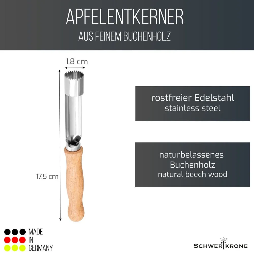 Schwertkrone Apfel-Set levatorsolo e pelapatate faggio