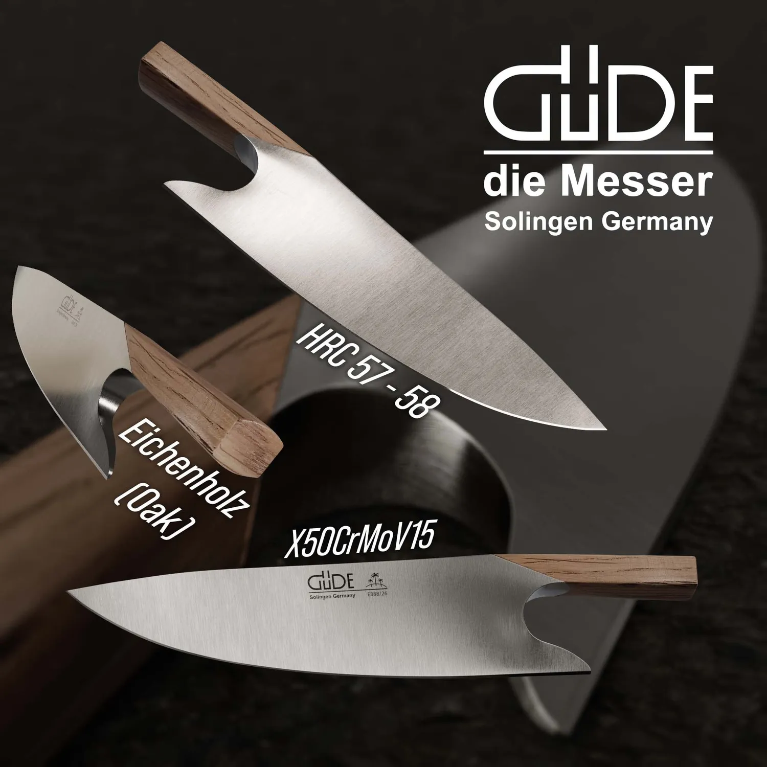 Güde The Knife Coltello chef 26 cm rovere di botte
