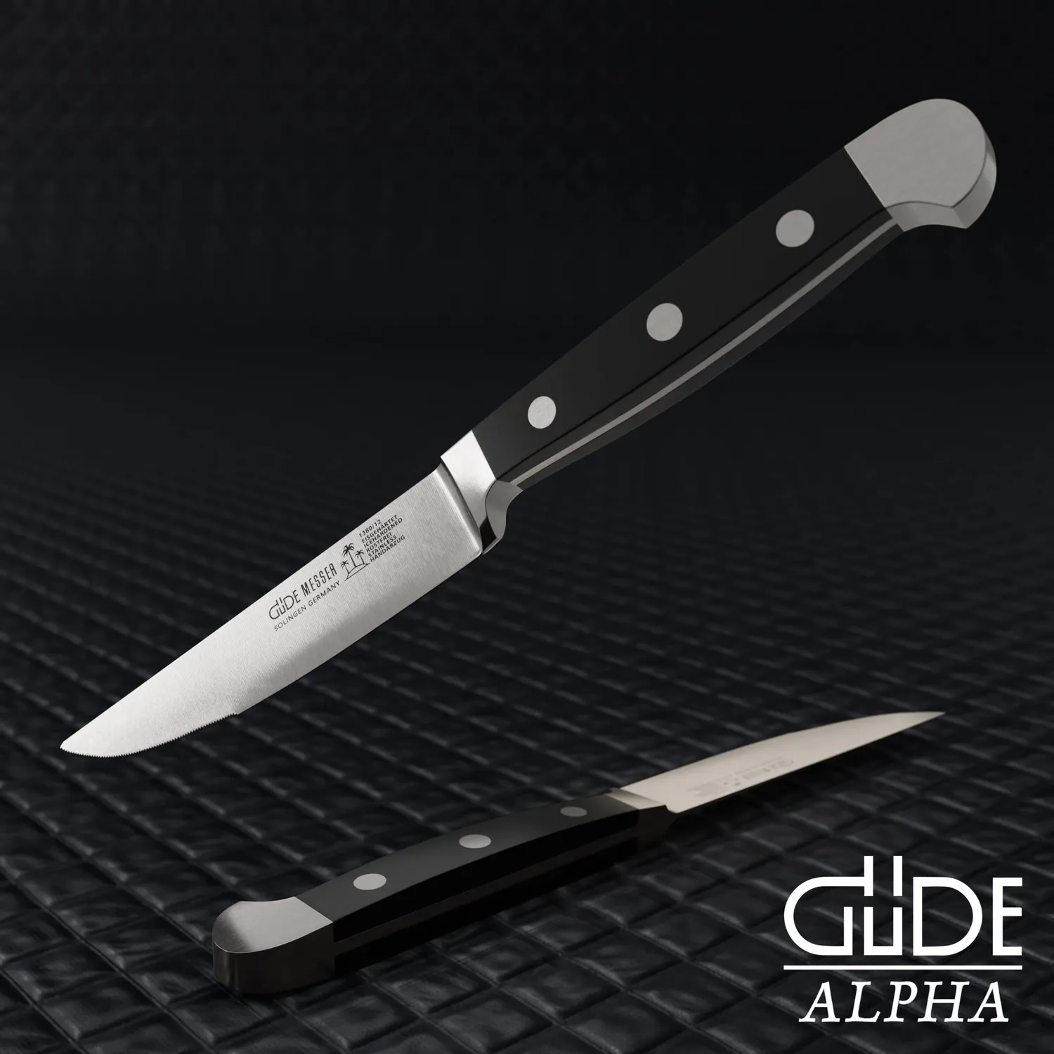 Güde Alpha Coltello Bistecca 12 cm Porterhouse POM Nero
