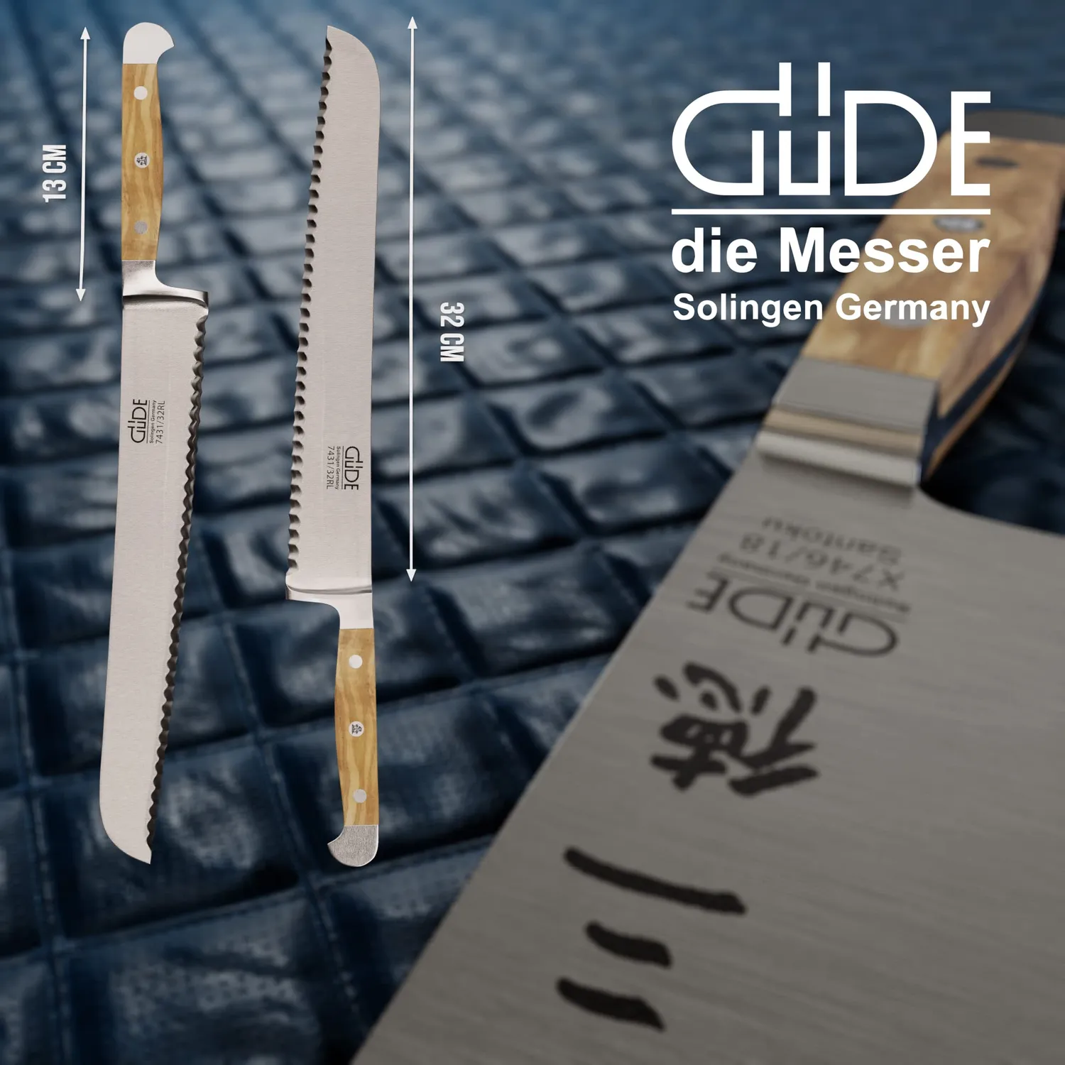 Franz Güde Alpha Olive coltello pane 32 cm seghettato