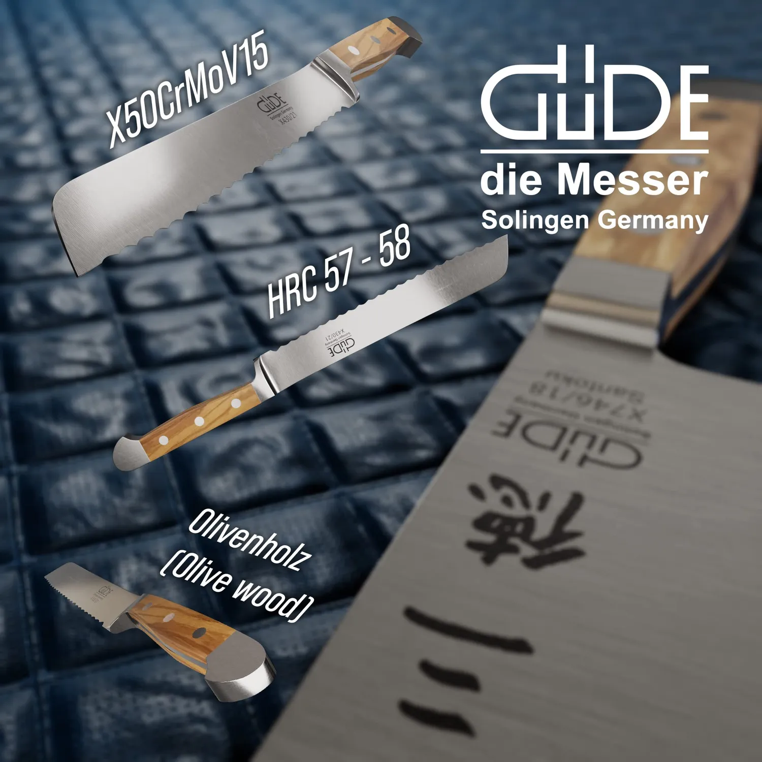 Güde Alpha Olive Coltello Pane 21 cm Ulivo