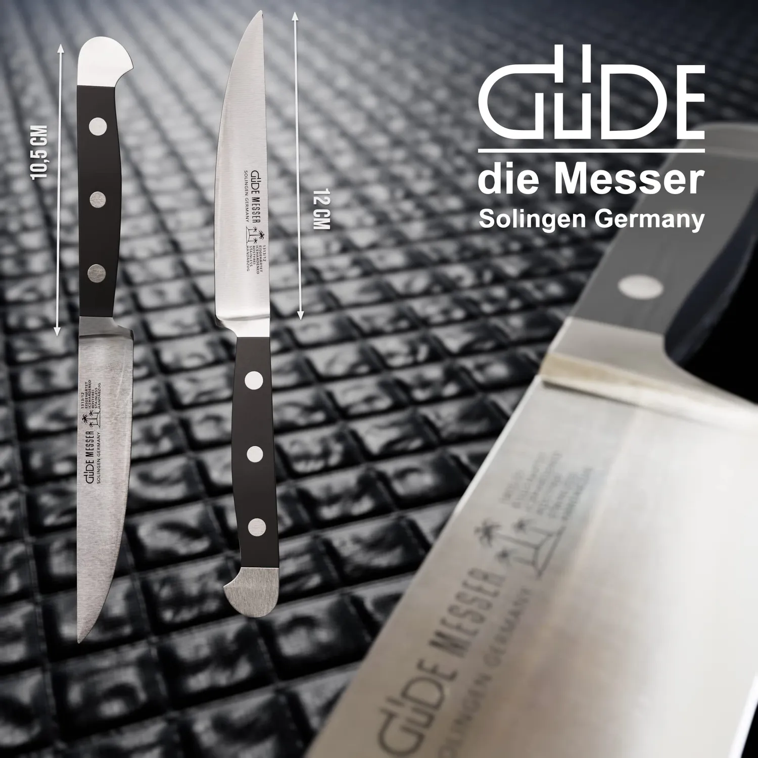 Güde Alpha POM coltello bistecca 12 cm nero forgiato