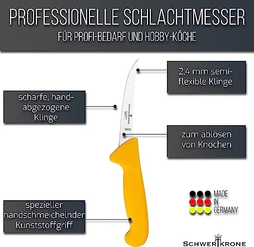 Schwertkrone coltello disosso 14 cm manico giallo inox