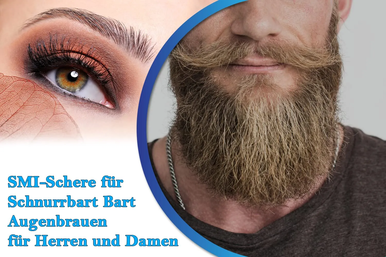 SMI Forbici Baffi e Barba 11,5 cm Acciaio con Custodia