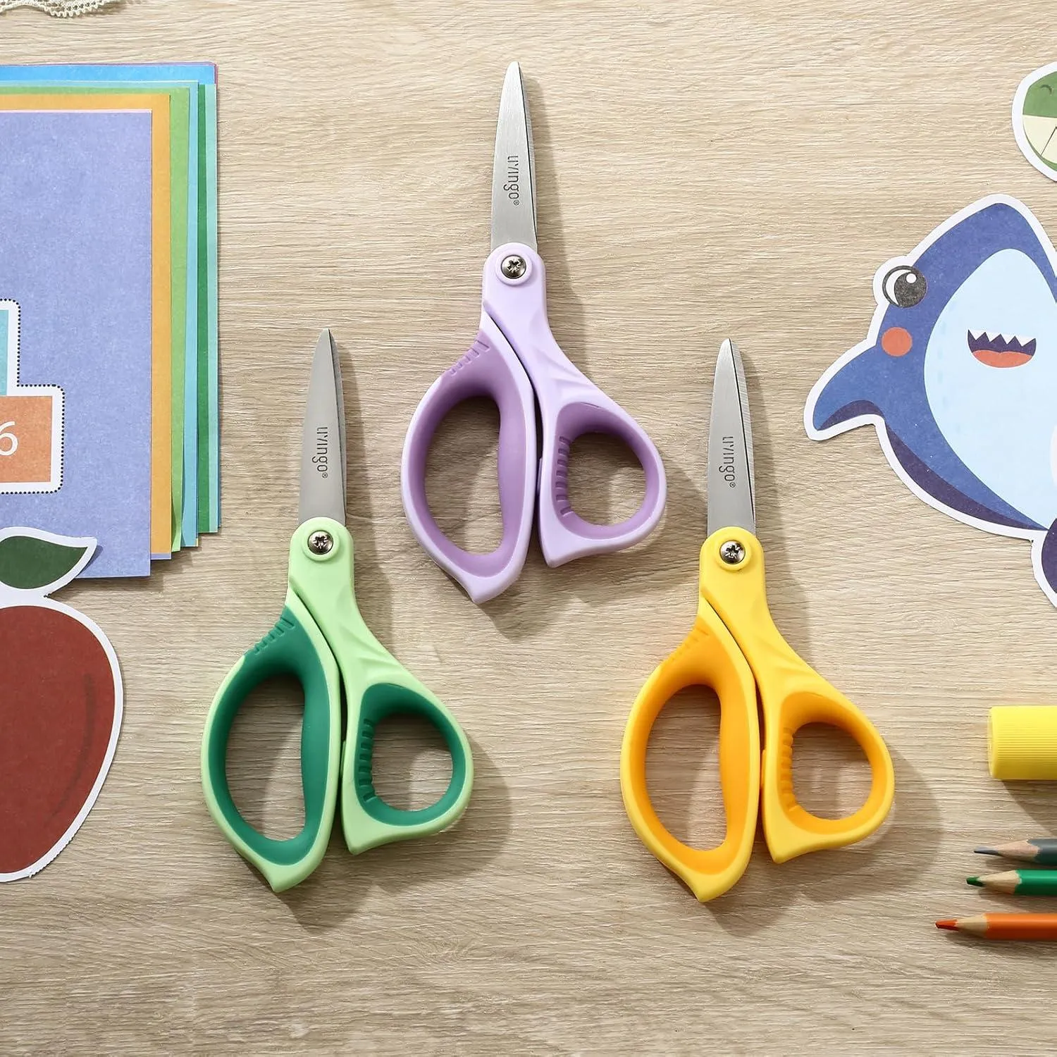 LIVINGO Forbici Bambini Punta 6" Scuola 8-11 Anni
