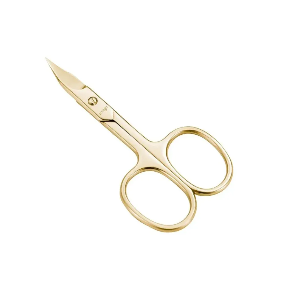 LIVINGO Forbici Unghie Curve 3,5" Oro con Astuccio