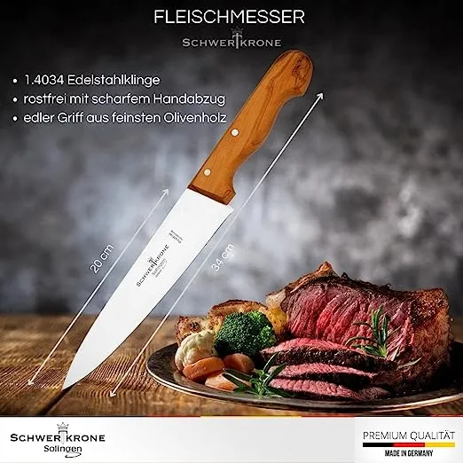 Schwertkrone Olive Classic coltello chef 20 cm olivo