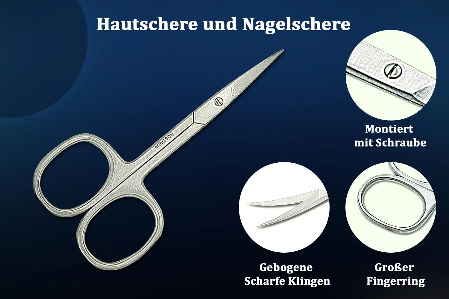 SMI forbicine unghie cuticole 9,5cm curve inox manicure