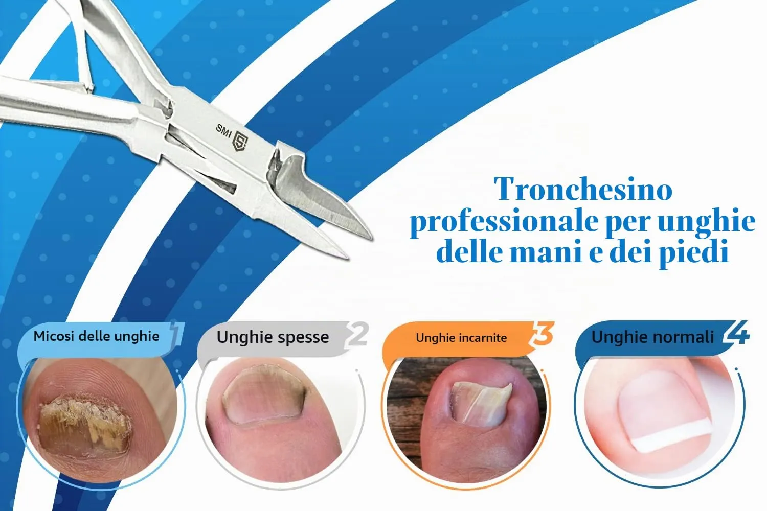 SMI Tronchesino 12,7 cm tagliaunghie precisione punta fine acciaio