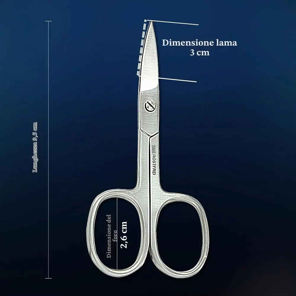 SMI 9,5 cm forbici unghie mancini lama curva
